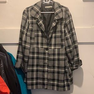 Black & White checkered coat - medium